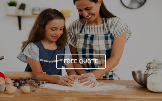 Mother and Daughter making dough